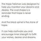Inspiration for the Hope Talisman Pendant 