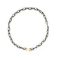 Large Link Black Silver Chain with Gold Paper Clip Connector