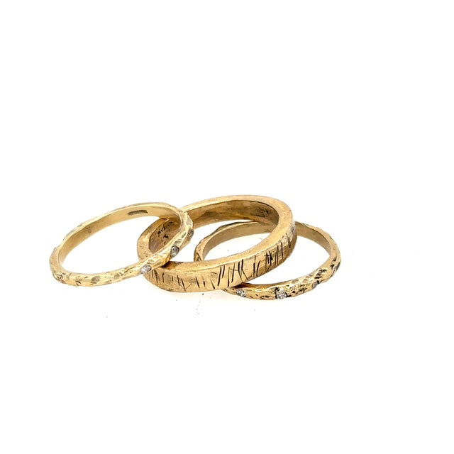 Kintsugi and Mushin 18kt Gold Rings