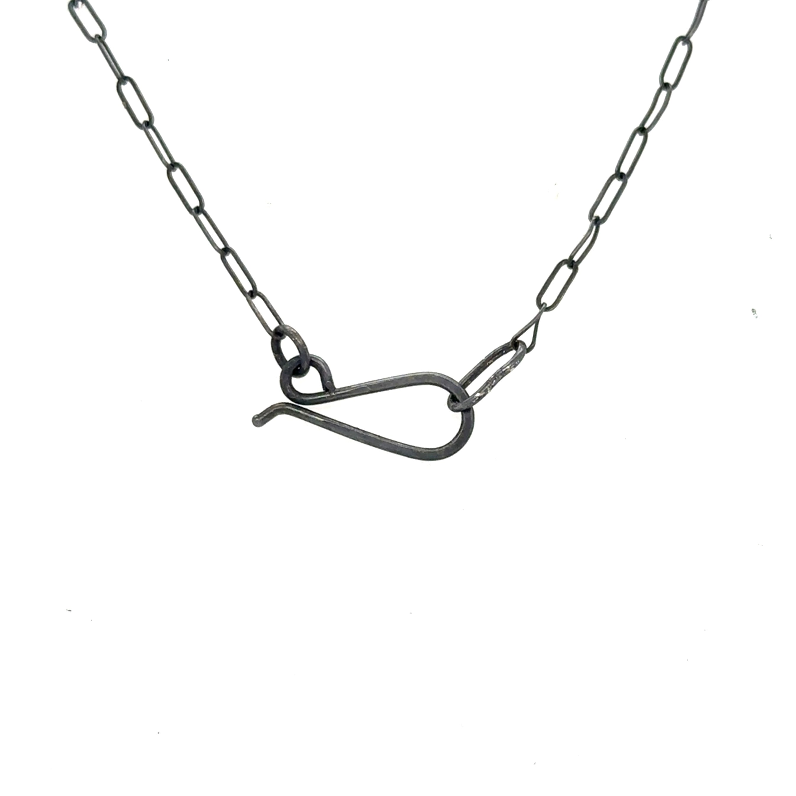 Close up of hook closure on chain of the Mamori Talisman 