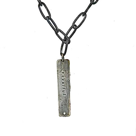 We all need to remind ourselves, we are powerful. It brings us strength and resilience. That's the inspiration behind the Powerful Necklace from our Inspired Collection. Wear it as your daily affirmation and harness your inner strength.  Embrace the Powerful Necklace as your personal talisman. Let it remind you that you are capable of achieving greatness and overcoming any obstacle.