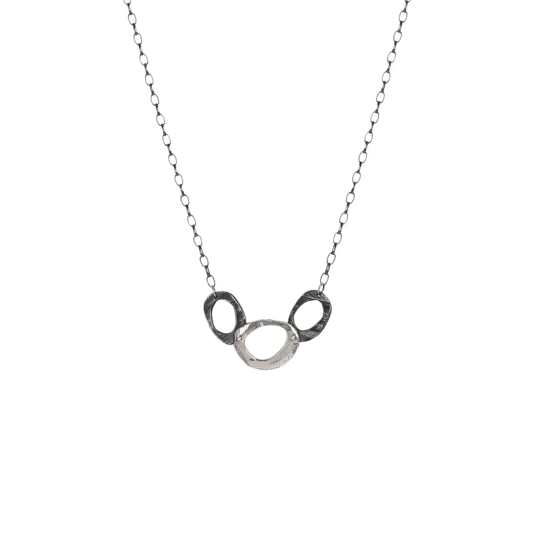 The Oval Necklace is Silver has three organic ovals to remind you of the endless potential and unity that you possess.