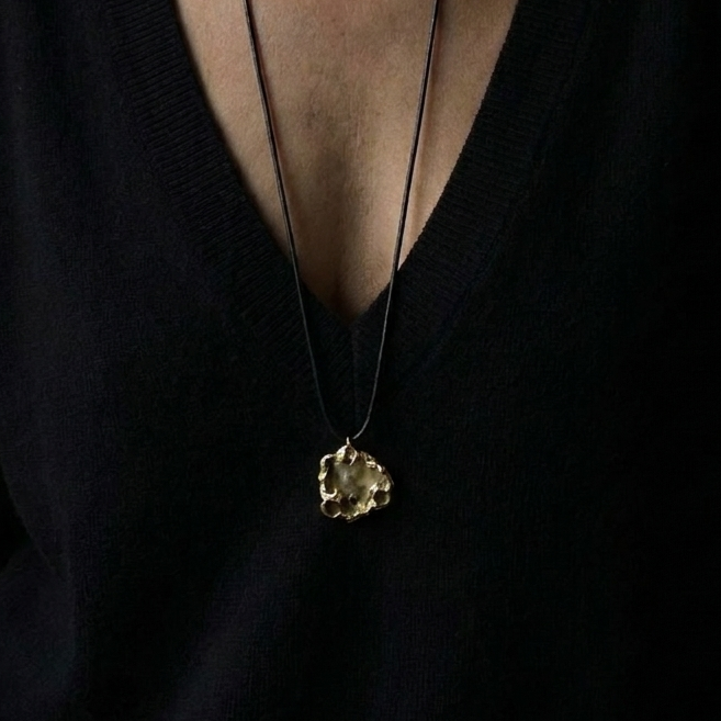 The Capped Necklace from the Hive Collection on model