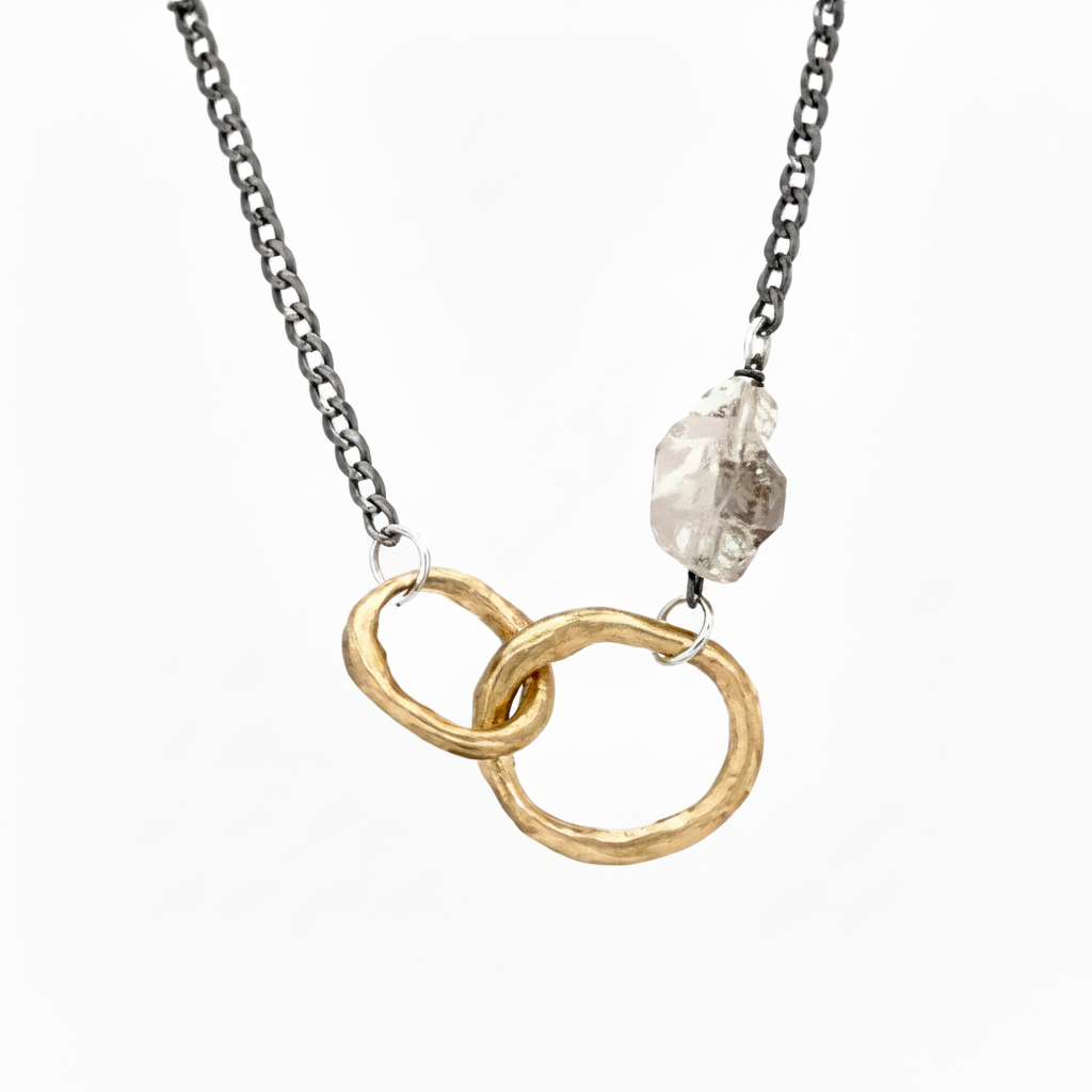 Close up of the Found Necklace from the Unbroken Collection 