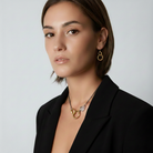 Found Necklace + Linked Earring on Model