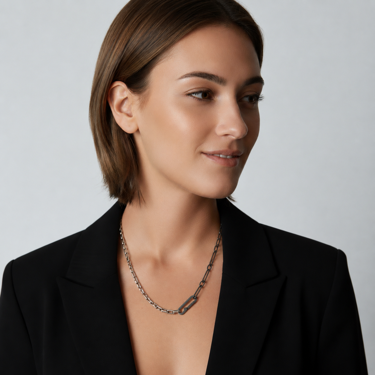 Line Necklace on female model