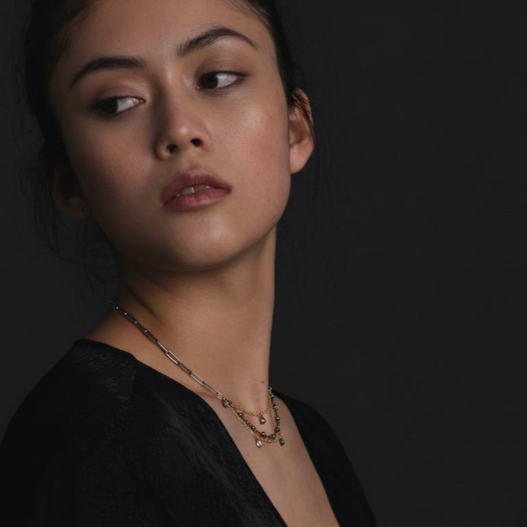 Sparkle Necklace on Model. 