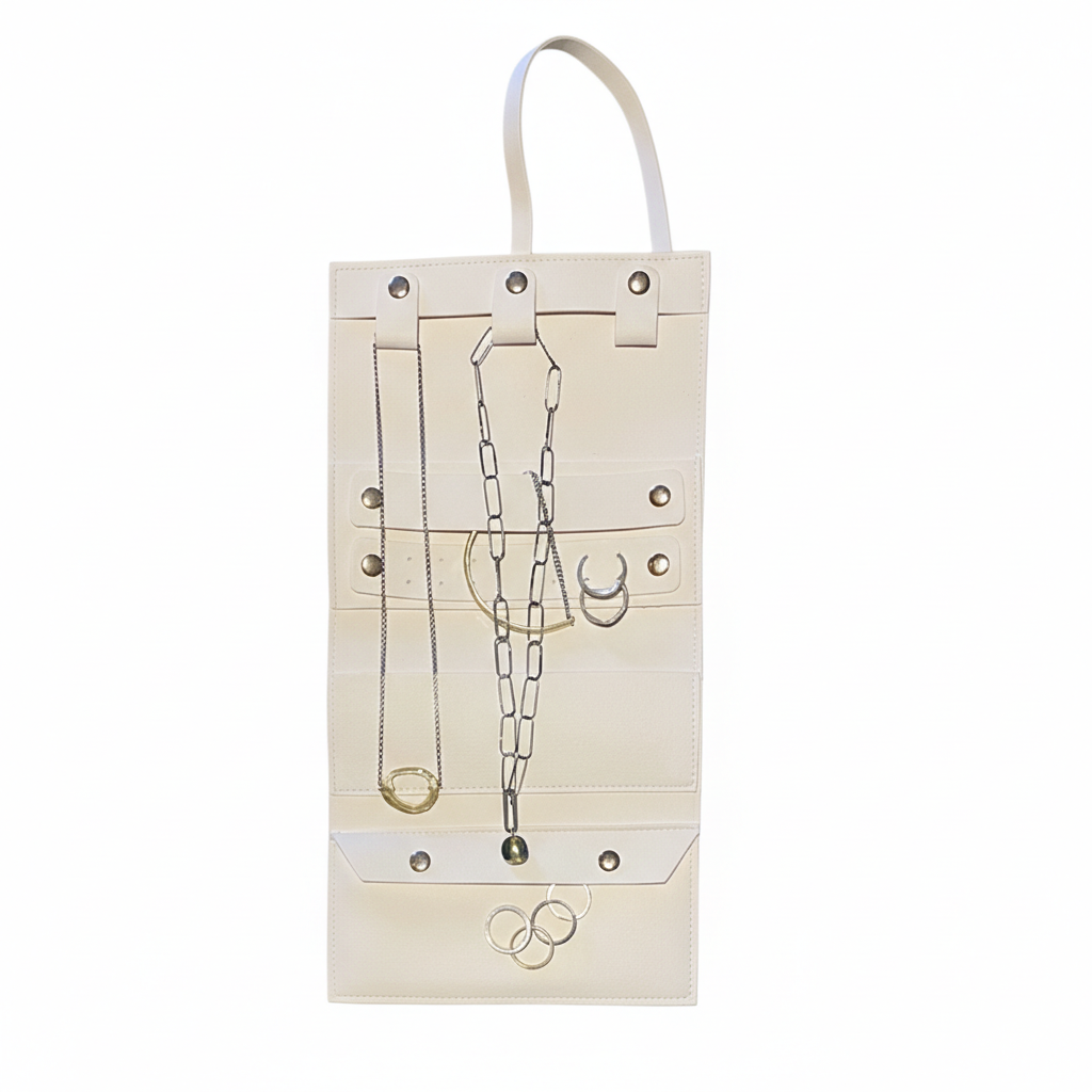 Jewelry Roll shown open with jewelry 