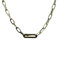 This sophisticated chain is made of solid sterling silver and the weight of it is luxurious. It has a brushed oxidized silver finish. Links are 3/8" in size. The closure is our Oxidized Silver Paper Clip Connector which is designed to easily attach your Talisman collection. 