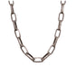 This sophisticated chain is made of solid sterling silver and the weight of it is luxurious. It has a brushed oxidized silver finish.  Links are 3/8" in size