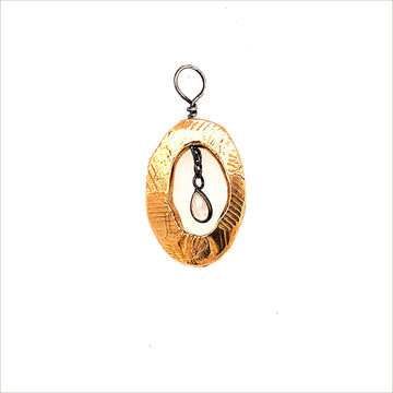With all the unrest we feel, peace is ever important in our lives. The Peace Talisman was designed to help facilitate a calm state of mind and soothe instability and stress during these conflicted times. A suspended moonstone was incorporated into the design of this Talisman because they are the stone for "new beginnings and inner strength".