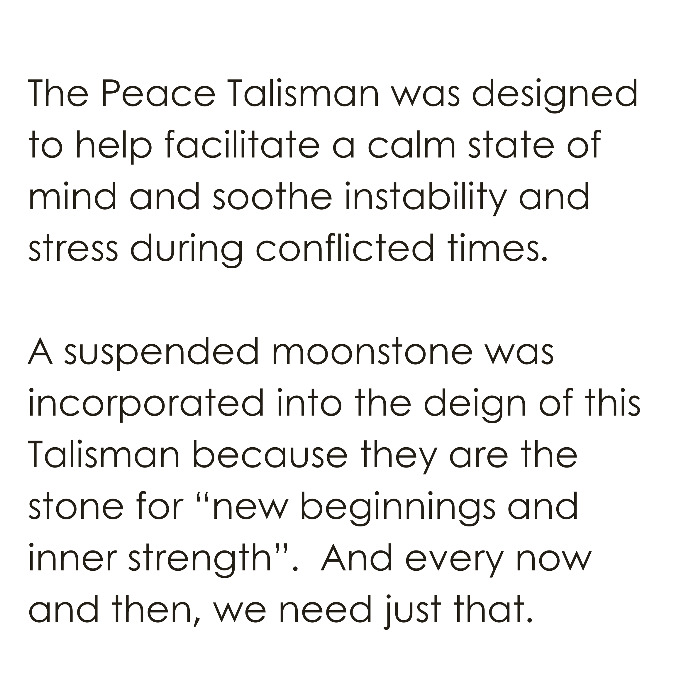 Peace Talisman Pendant meaning 