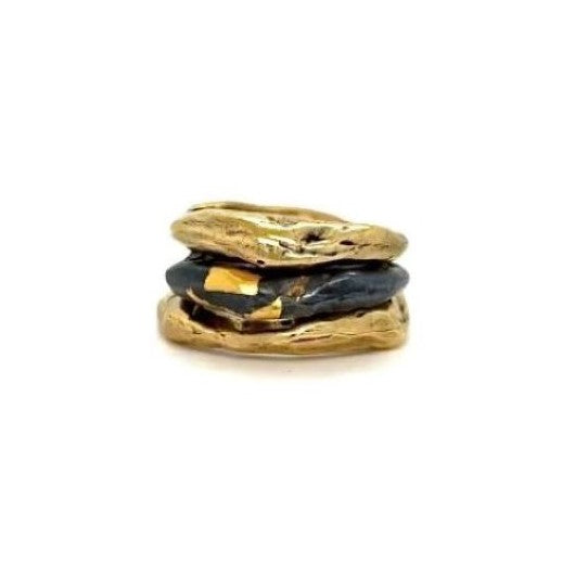The Alchemist Ring Stack is the ultimate symbol of effortless style and artisanal craftsmanship. Each Ring is meticulously crafted with wabi-sabi intention, using only the finest precious metals. We use the ancient lost wax casting technique imbuing it with its own character and soulful imperfections that make it truly one of a kind.