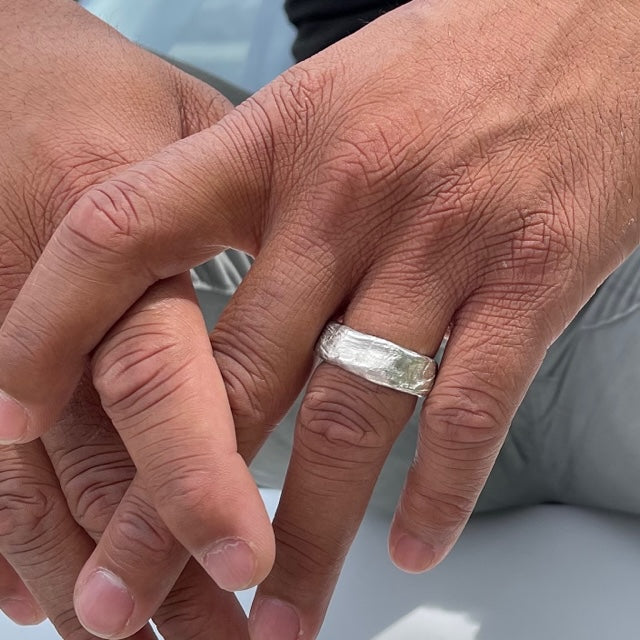 The Rebel Ring in Silver on Model
