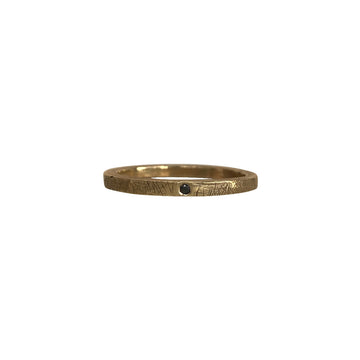 The Ritual Ring is delicate yet full of expression. Each ring is handcrafted with the ancient lost wax casting technique adding unique character and soulful imperfections. The addition of texture on the band and an inset diamond brings a beautiful shine and dimension to each Ritual Ring. 