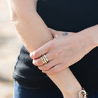 Constellation Ring flanked by Element Rings on Model 