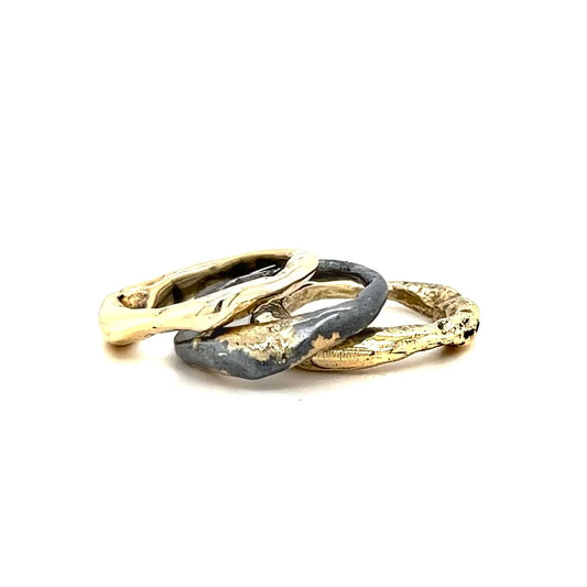 The Alchemist Ring Stack is the ultimate symbol of effortless style and artisanal craftsmanship. Each Ring is meticulously crafted with wabi-sabi intention, using only the finest precious metals. We use the ancient lost wax casting technique imbuing it with its own character and soulful imperfections that make it truly one of a kind.