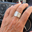 Hand wearing a Relic Ring in Silver 