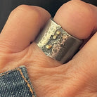 Close-up of a hand wearing Tidal Pool Ring 