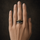 Constellation in Bronze and Silver shown stacked with Deep Mystic Ring
