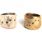 Five Elements Ring in Bronze and Sterling Silver featuring Black Diamonds 