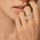 Close up of Model wearing Silver Ovum Ring