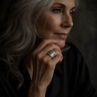 Relic ring in silver on model