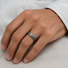 Male Model wearing Solar Terrain Ring in Silver