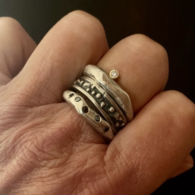 Odyssey Ring in Silver with White Diamond