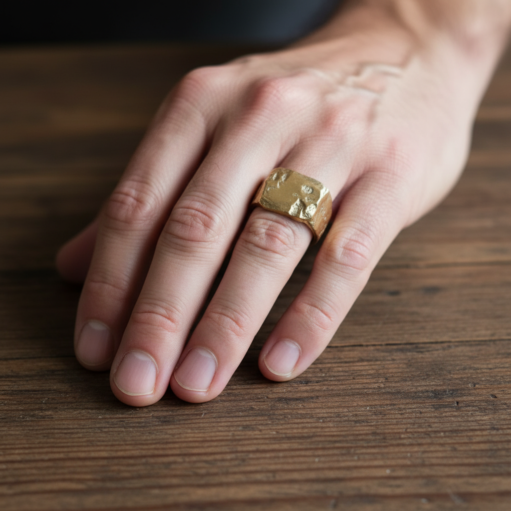 Stargazer Ring in Bronze on Male