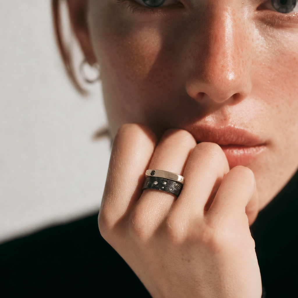 Embody Ring Stack on model
