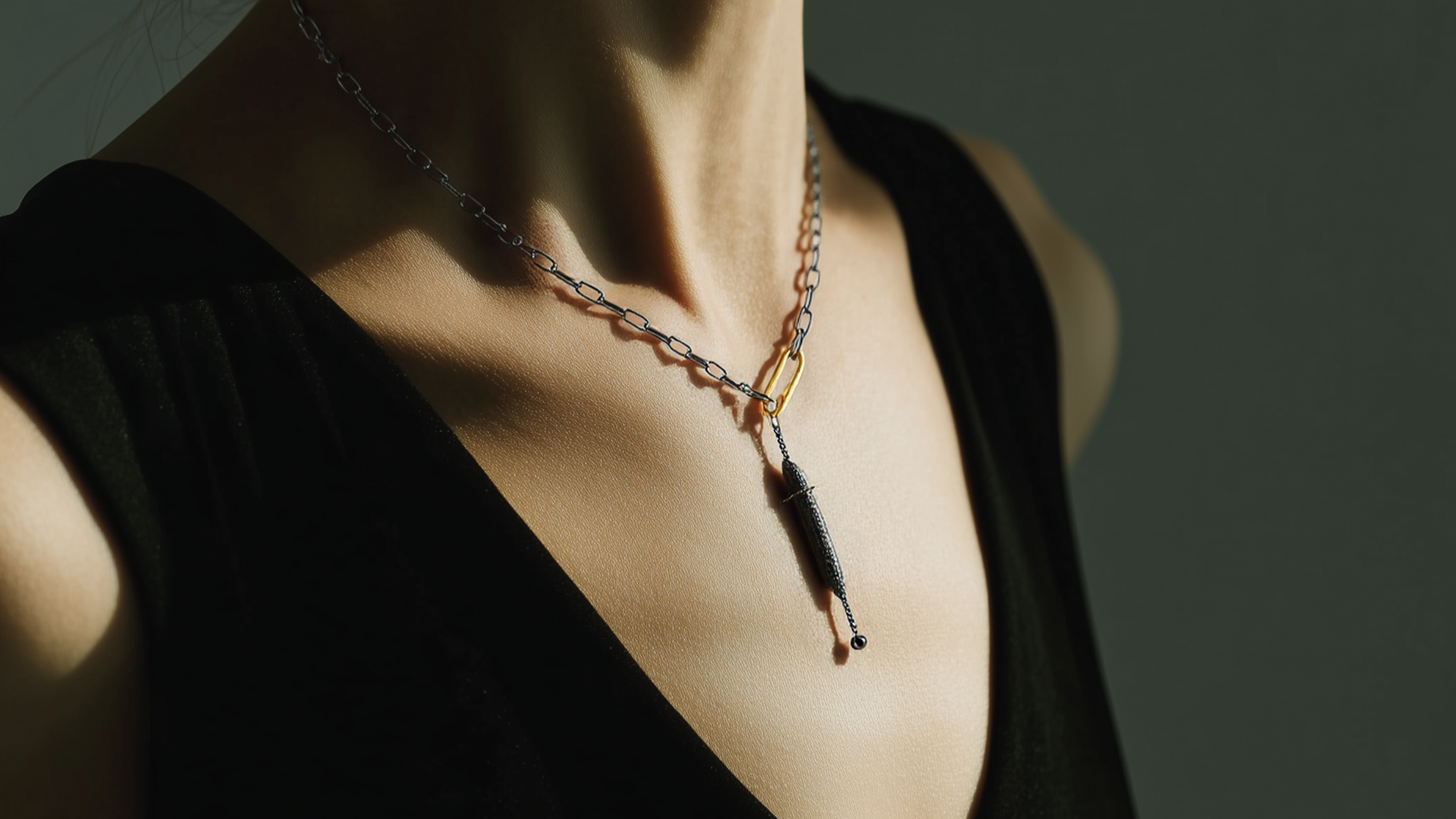 Strength with Black Diamond Talisman Necklace 