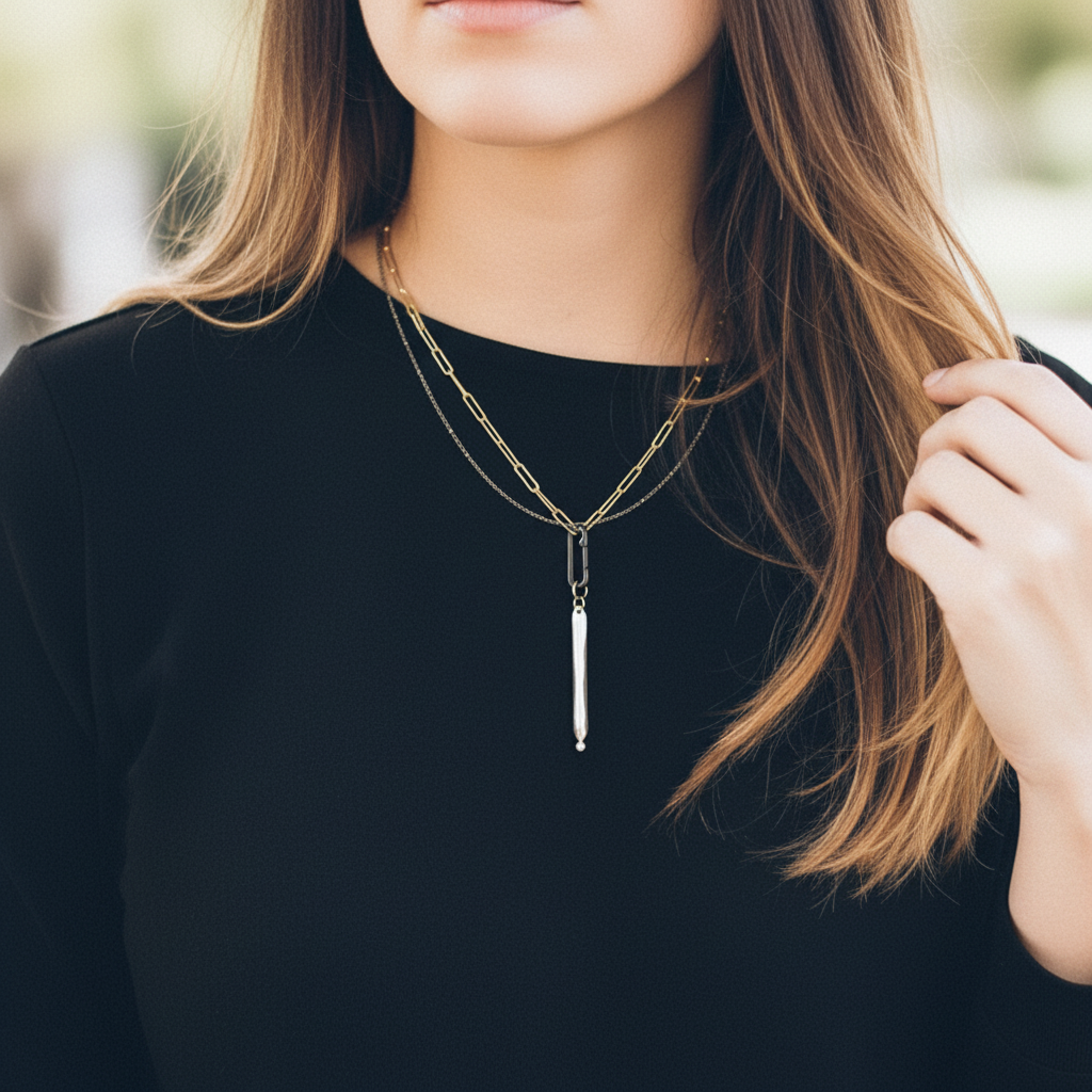 Strength Talisman Necklace on Model