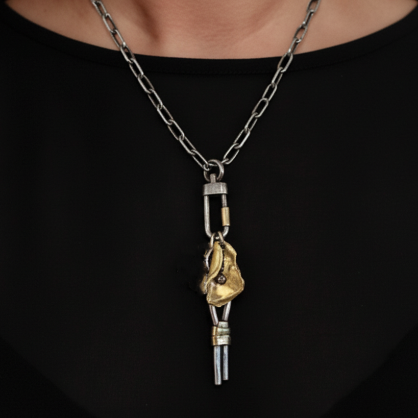 Close up of Compassion and Gratitude Talisman Pendants on Lock Connector 