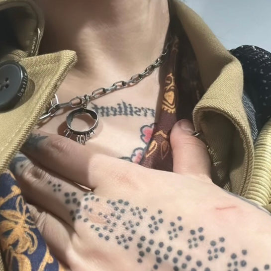 Person wearing the healing pendant