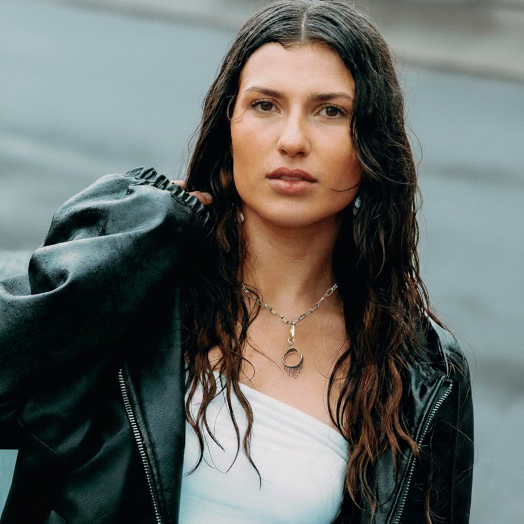 Healing Talisman Necklace on Model 