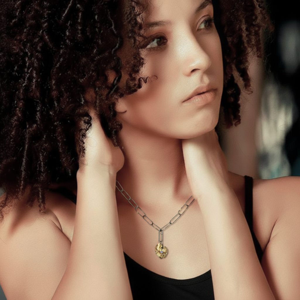 Love Talisman Necklace on Model