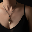 UNBREAKABLE TALISMAN NECKLACE ON MODEL