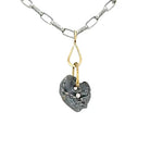 Brass Tear Drop Connector Featuring Love Talisman Pendant on Oxidized Silver Chain