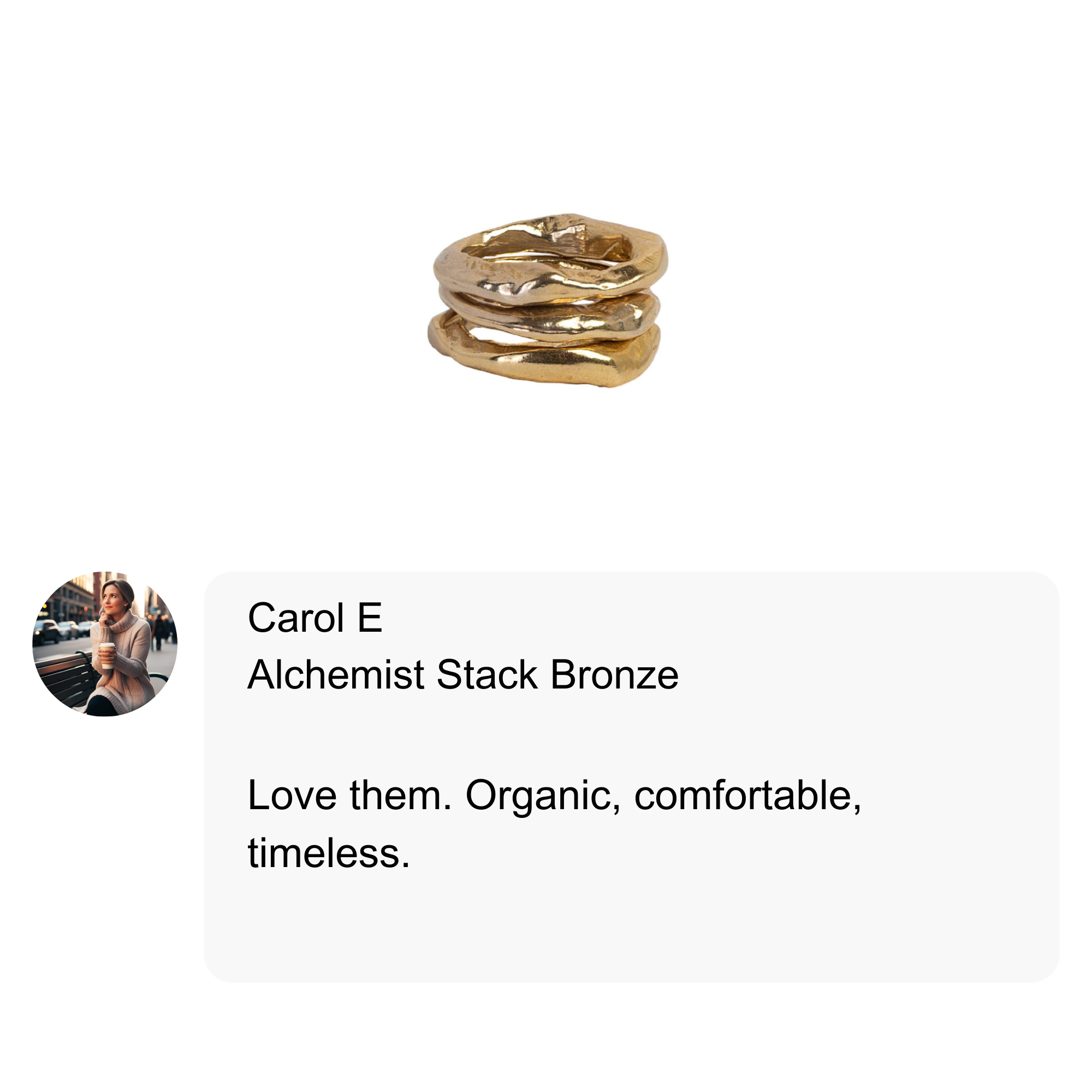 Customer Review of Alchemist Stacking Rings in Bronze 