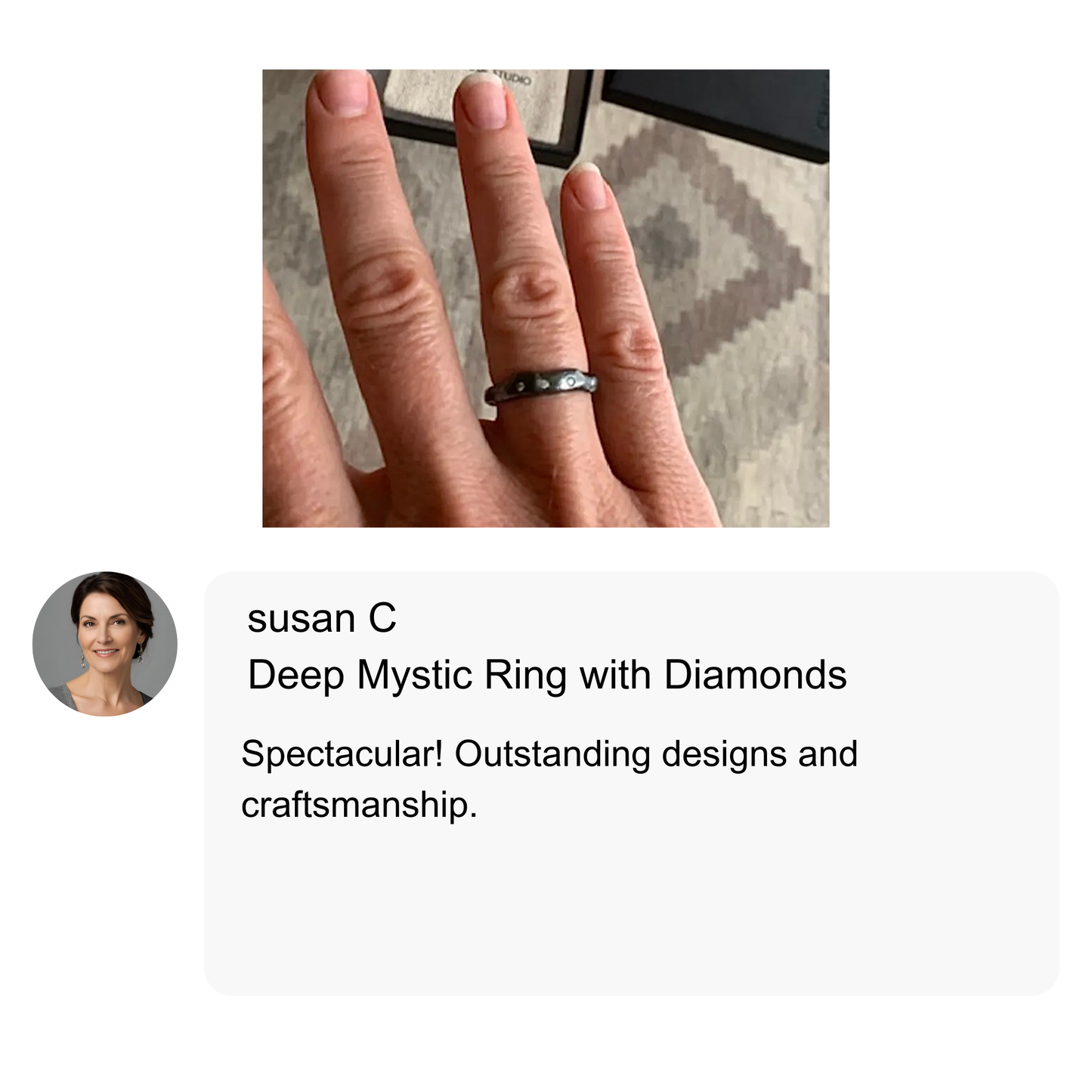 Deep Mystic Ring with Diamonds