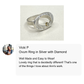 Ovum Ring in Silver with Diamond