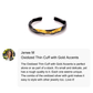 Oxidized Thin Cuff with Gold Accents