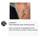 Customer review of Oxidized Silver Paper Clip Chain with Gold Accents