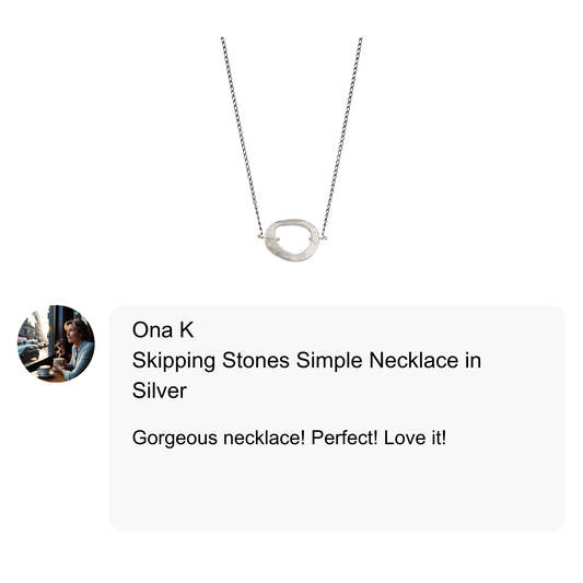 Skipping Stones Simple Necklace in Silver