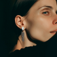 Cascade Stud Earrings in Silver on Model 