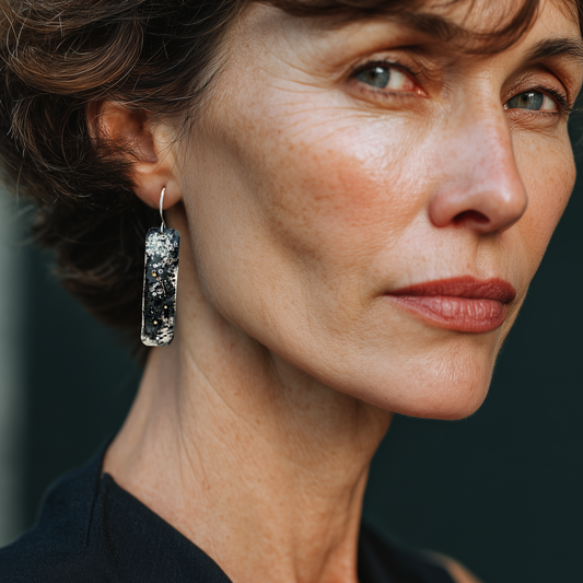 Driftwood Earrings on Model 