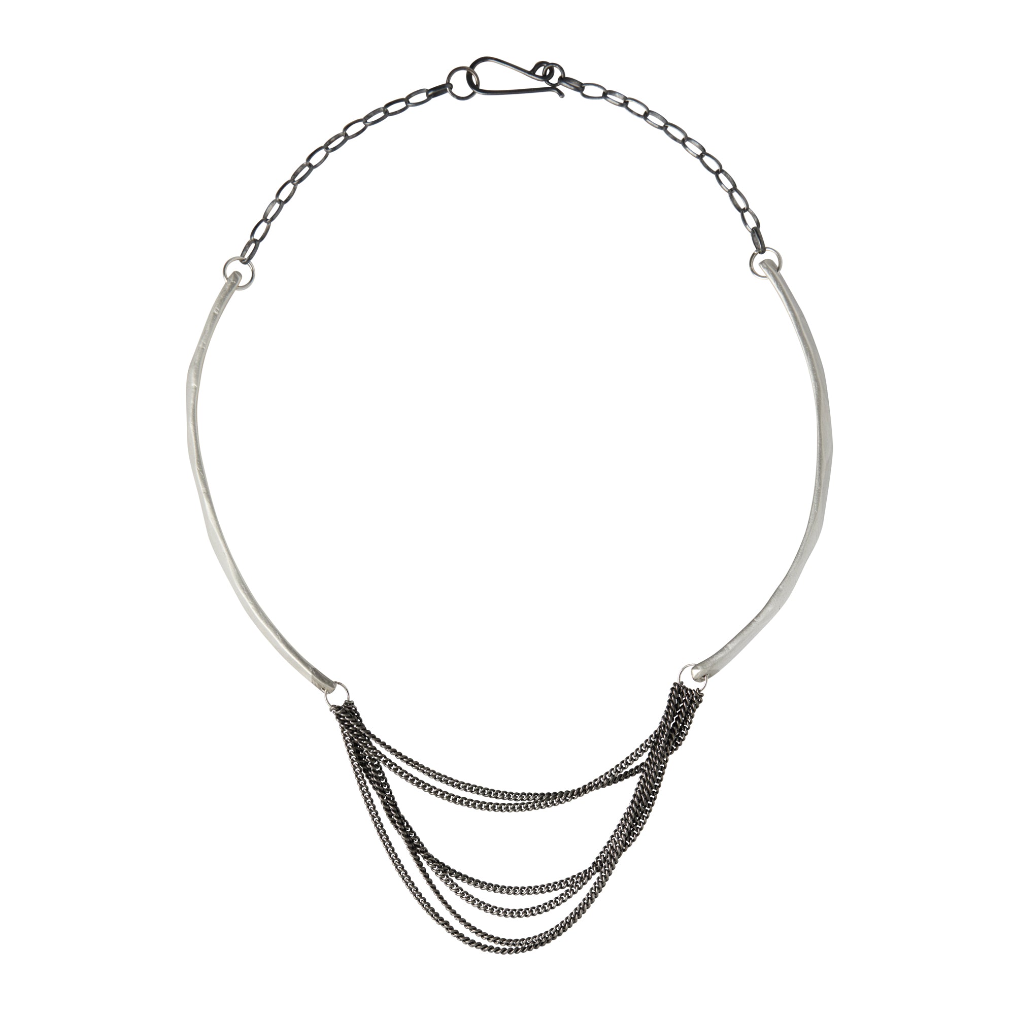 Embody the fluid grace of Whidbey Island's hidden waterfalls with our Cascade Layers Necklace. It brings the mesmerizing flow of water to life through its intricate layering of delicate chains. These varying chains create a dynamic interplay of textures and movement, mimicking the way sunlight dances across a waterfall's surface.

As you move, the chains shift and settle, never falling exactly the same way twice – a reminder of the ever-changing nature of flowing water. 