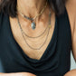 Modern Gold Link Chain with Double Paper Clip Clasp and Desire Talisman
