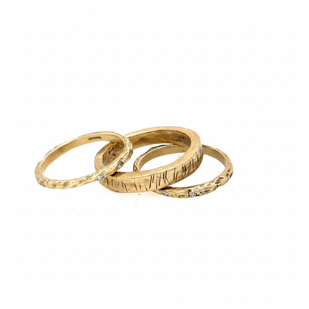 Kintsugi and Mushin 18kt Gold Rings